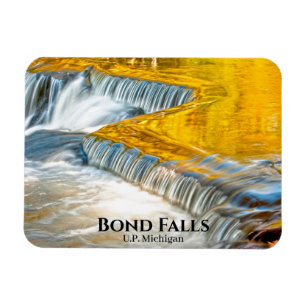 Autumn Leaf Reflections Bond Falls Waterfalls Magnet