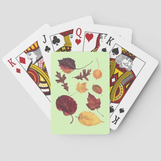 Autumn Leaf Scan playing cards (Back)