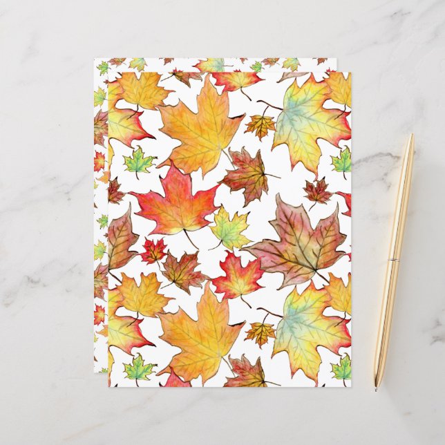 Autumn Leaf Scrapbook Paper (Front/Back In Situ)