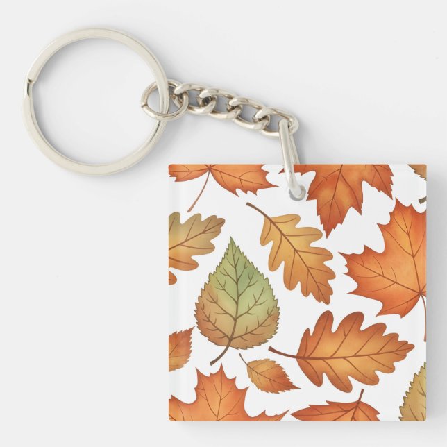 Autumn Leaf Seamless Key Ring (Front)