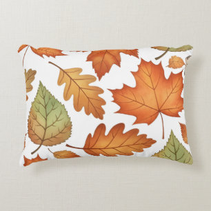 Autumn Leaf Seamless Pattern Decorative Cushion