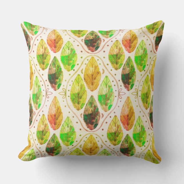 Autumn Leaf Square Cushion (Front)