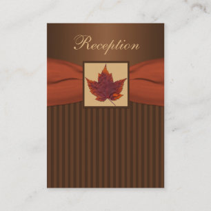 Autumn Leaf, Stripes Reception Enclosure Card