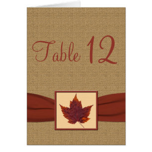 Autumn Leaf Table Number Card