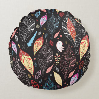 Autumn leaf texture round cushion