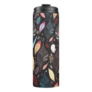 Autumn leaf texture thermal tumbler