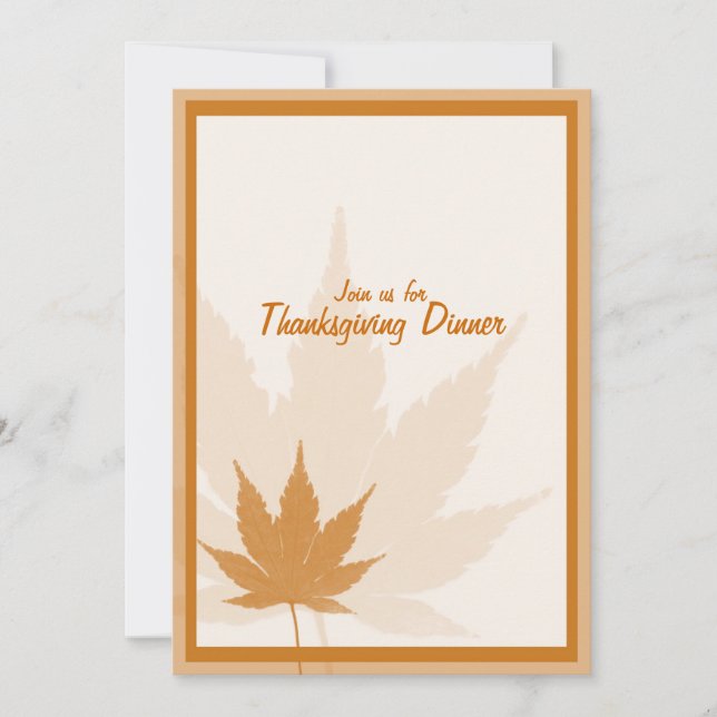 Autumn Leaf Thanksgiving Dinner Party Invitations (Front)