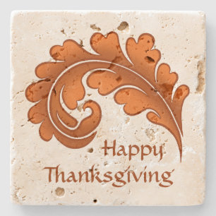Autumn leaf Thanksgiving Stone Coaster