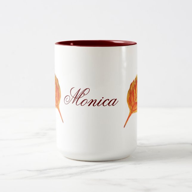 Autumn Leaf Two-Tone Coffee Mug (Center)