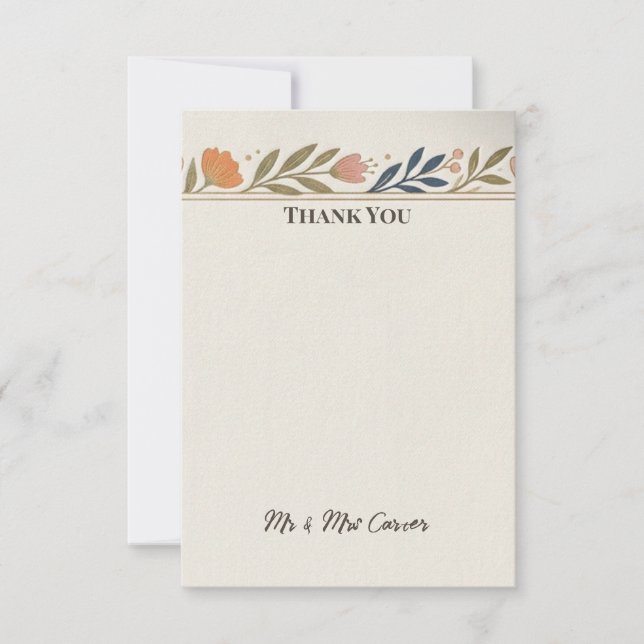 Autumn Leaf Wedding Thank You Card (Front)