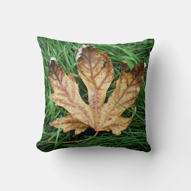 Autumn leaf with green grass cushion (Front)