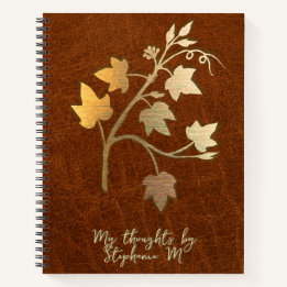 Autumn - Leather - fall colours and vine branch Notebook