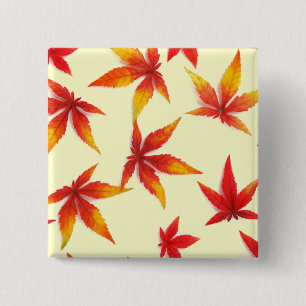 Autumn Leaves 15 Cm Square Badge
