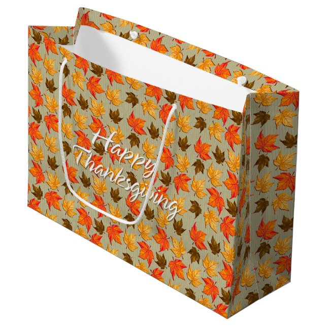 Autumn Leaves 1 Large Gift Bag (Front Angled)