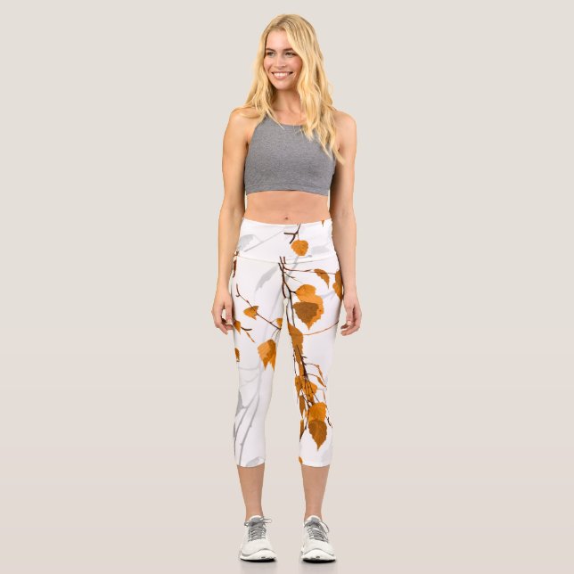 Autumn Leaves 2 Capri Leggings (Front)