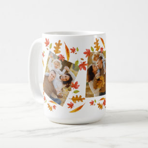 Autumn Leaves 3 Family Photo Thanksgiving Coffee Mug