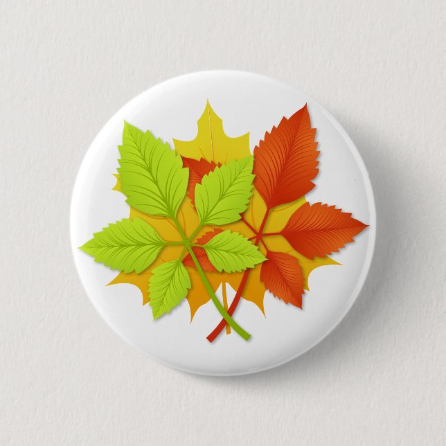 Autumn leaves 6 cm round badge (Front)