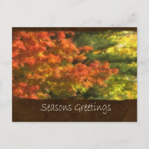 Autumn Leaves 7 Seasons Greetings Holiday Postcard