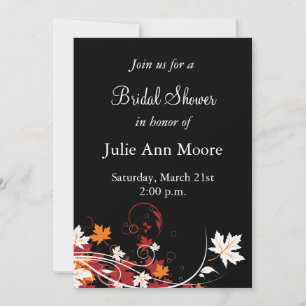 Autumn Leaves Abstract Bridal Shower Invitation