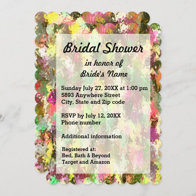 Autumn Leaves Abstract Bridal Shower Invite (Front/Back)