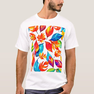 Autumn Leaves Abstract Pattern T-Shirt