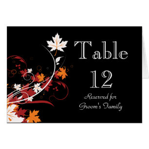 Autumn Leaves Abstract Table Number