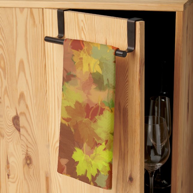 Autumn Leaves Abstract Tea Towel (Thirds Fold)
