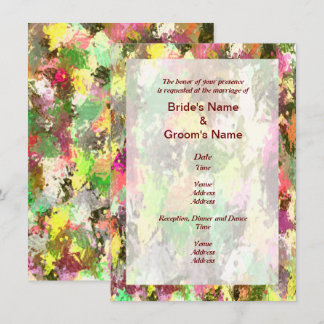 Autumn Leaves Abstract Wedding Invite