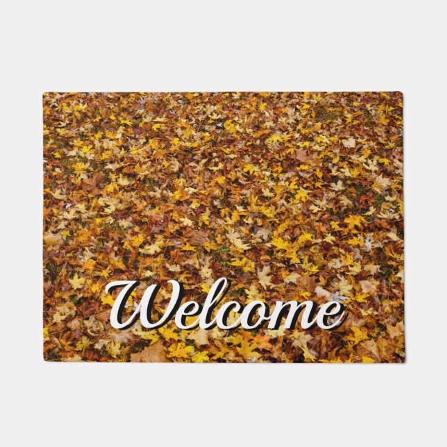 Autumn Leaves Abstract Welcome Doormat (Front)