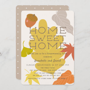 Autumn Leaves & Acorn Housewarming Invitation