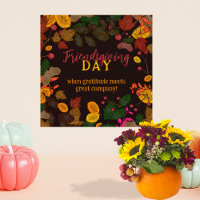 Autumn Leaves Acorns Berries Friendsgiving Quote