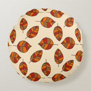 Autumn Leaves adjustable Red Leaf Pattern Round Cushion