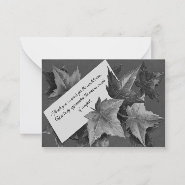 Autumn Leaves After Funeral Thank You Cards (Front)