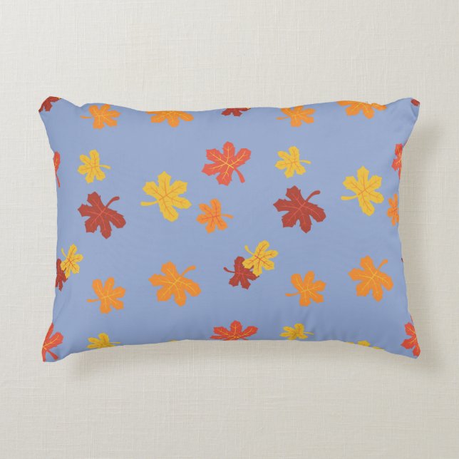 Autumn leaves all-over pattern decorative cushion (Front)