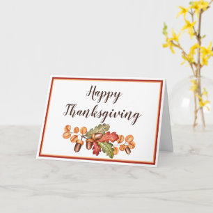Autumn leaves and acorns custom card