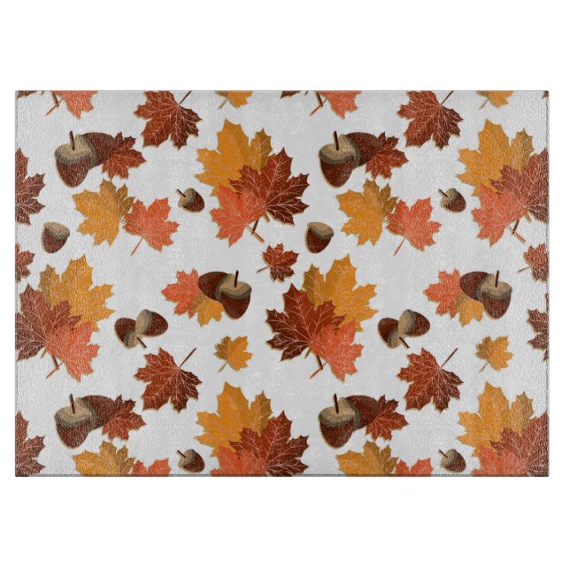 Autumn Leaves and Acorns Cutting Board (Front)