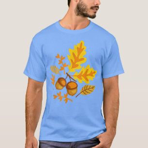 Autumn Leaves And Acorns Fall For Women Thanksgivi T-Shirt