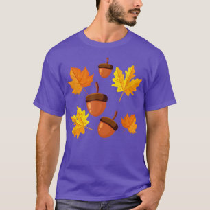 Autumn Leaves and Acorns Fall for Women Thanksgivi T-Shirt