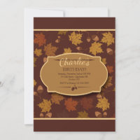 Autumn Leaves and Acorns Invitation