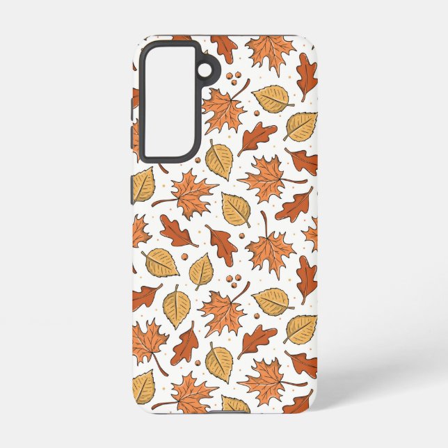 Autumn Leaves and Acorns Pattern Samsung Galaxy S21 Case (Back)