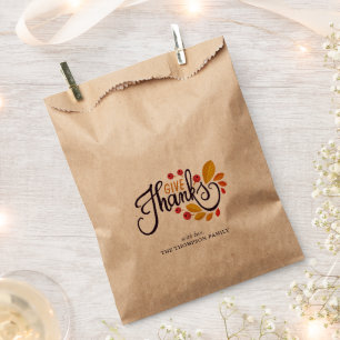 Autumn Leaves And Berries Thanksgiving Favour Bags