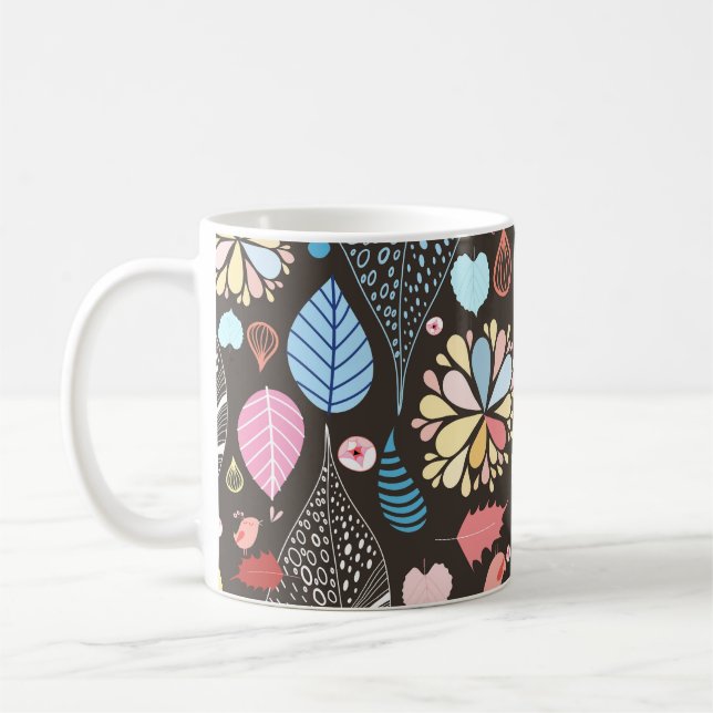 Autumn Leaves and Birds. Coffee Mug (Left)