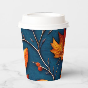 Autumn Leaves and Denim Paper Cups