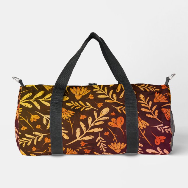 Autumn Leaves and Flowers Duffle Bag (Front)