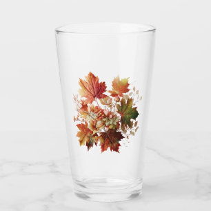 Autumn Leaves and Flowers in Fall Bouquet Art Glass