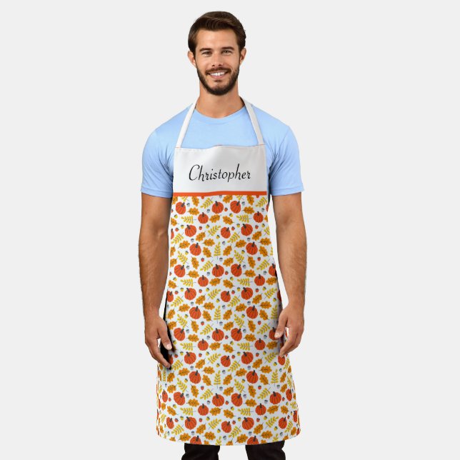 Autumn Leaves And Pumpkins Apron (Worn)