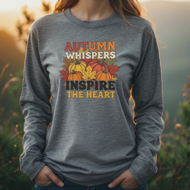 Autumn leaves and pumpkins design Tri-Blend shirt (Autumn whispers design Tri-Blend shirt
This design is a charming illustration with an autumn theme, )