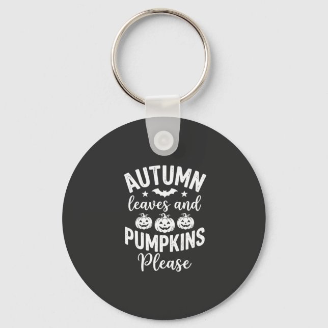 Autumn Leaves and Pumpkins Please_1 Key Ring (Front)
