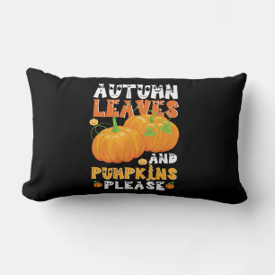 Autumn Leaves And Pumpkins Please Birthday Lumbar Cushion