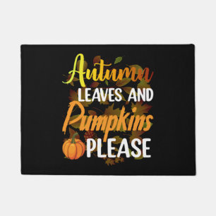 Autumn leaves and pumpkins please funny halloween doormat